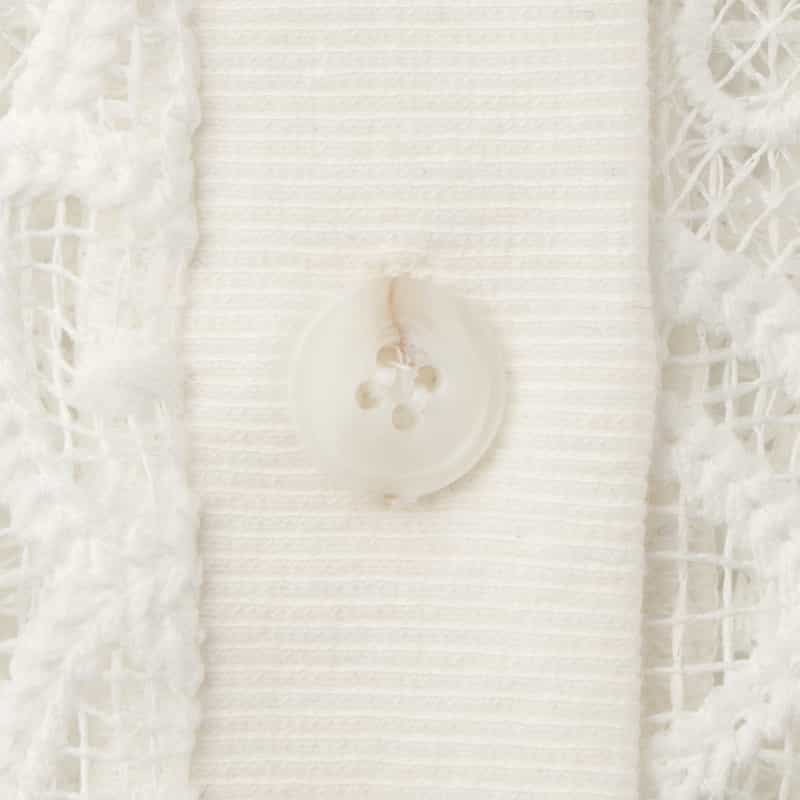 BARNEYS NEW YORK ウォッシャブル コード刺繍2WAYカーディガン WHITE