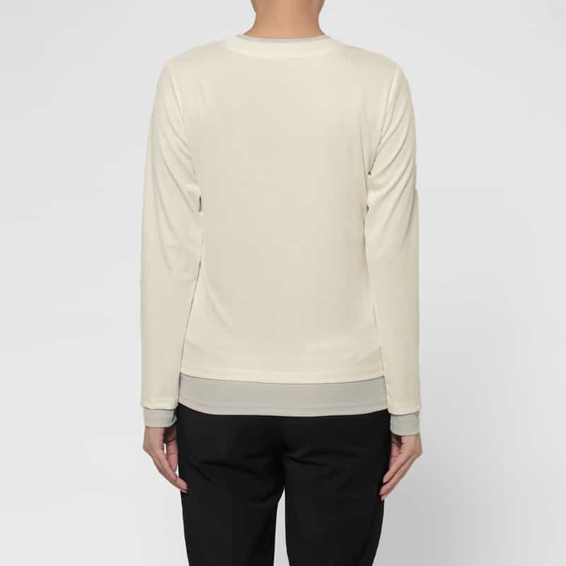 BARNEYS NEW YORK ウォッシャブル レイヤードデザインリブカットソー WHITE