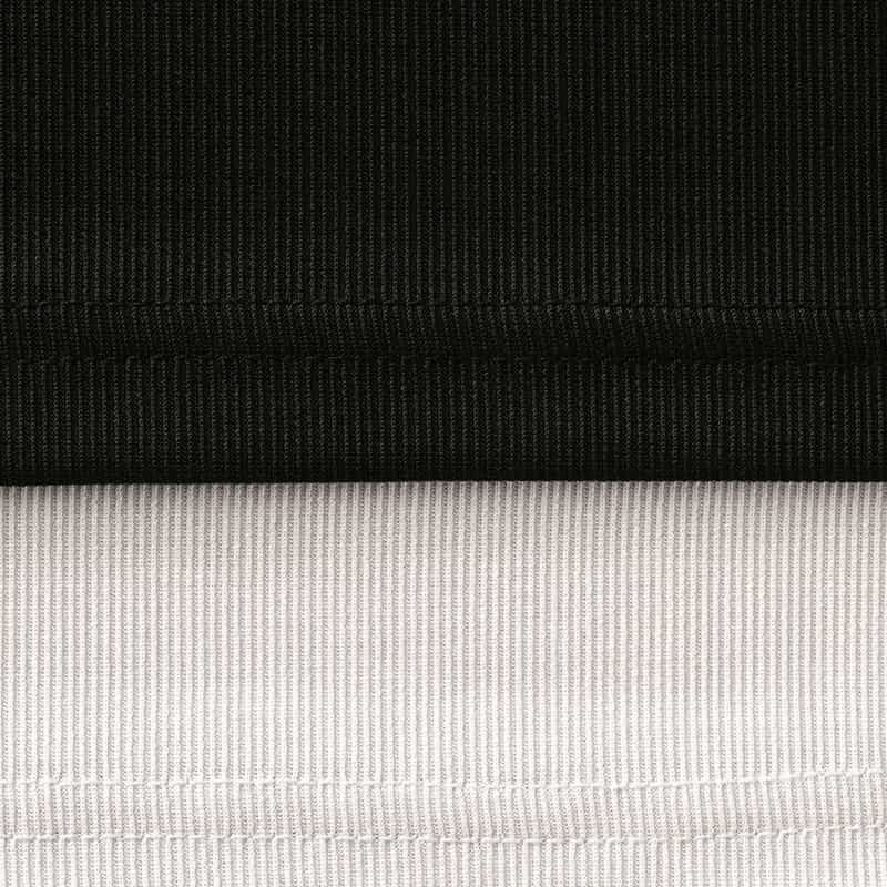 BARNEYS NEW YORK ウォッシャブル レイヤードデザインリブカットソー BLACK