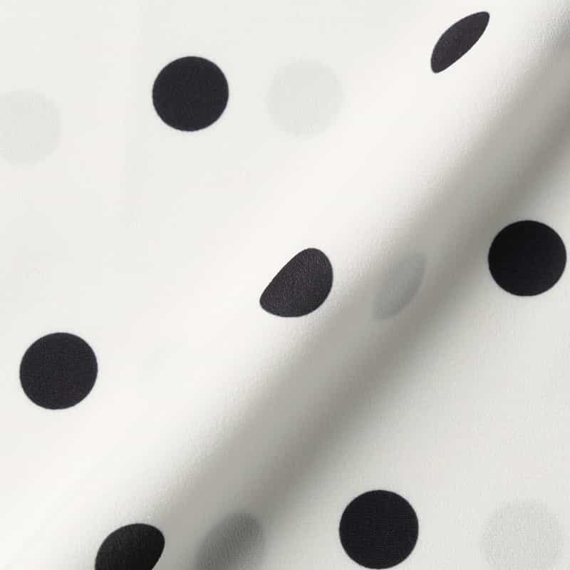 BARNEYS NEW YORK ウォッシャブル ドット柄ボウタイブラウス OFF WHITE