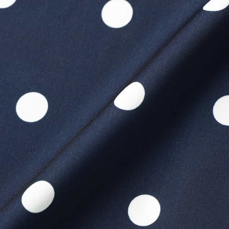 BARNEYS NEW YORK ウォッシャブル ドット柄ボウタイブラウス NAVY