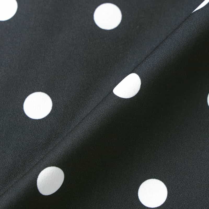 BARNEYS NEW YORK ウォッシャブル ドット柄ボウタイブラウス BLACK