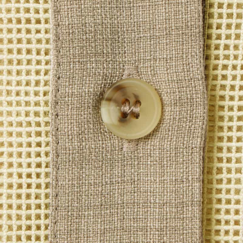 BARNEYS NEW YORK ウォッシャブル 異素材コンビネーション サファリシャツ BEIGE