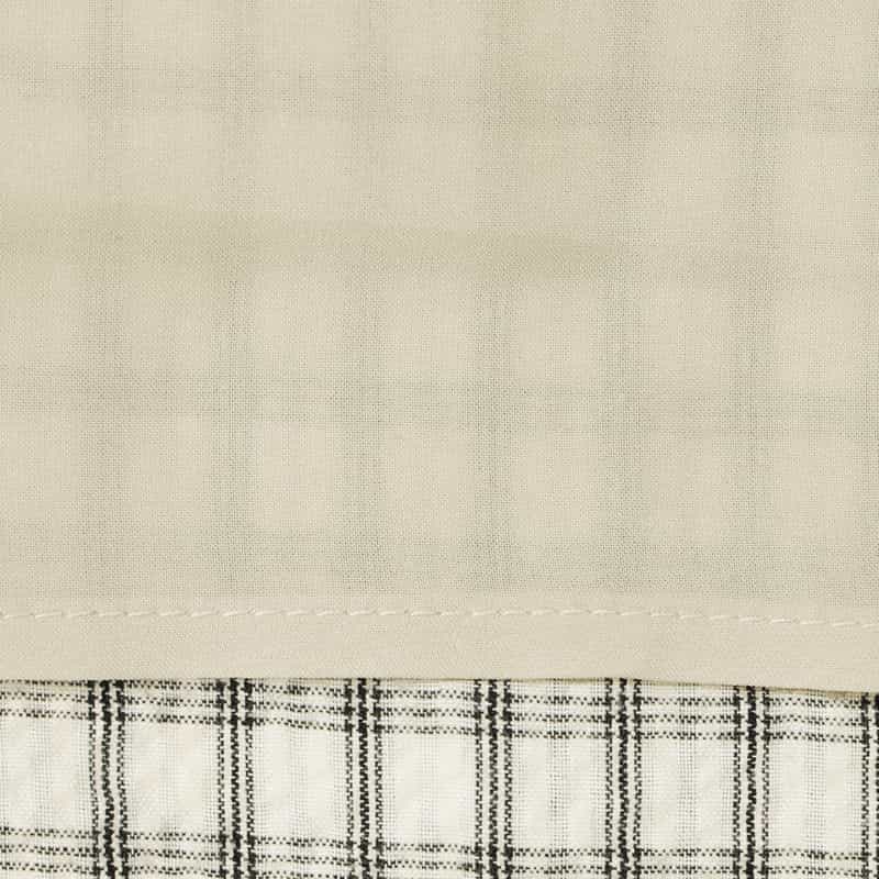 BARNEYS NEW YORK ウォッシャブル シアサッカー素材チェック柄ドローストリングワイドパンツ OFF WHITE