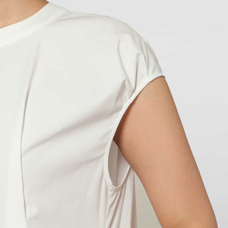 BARNEYS NEW YORK ウォッシャブル バンドカラーシャツドレス WHITE