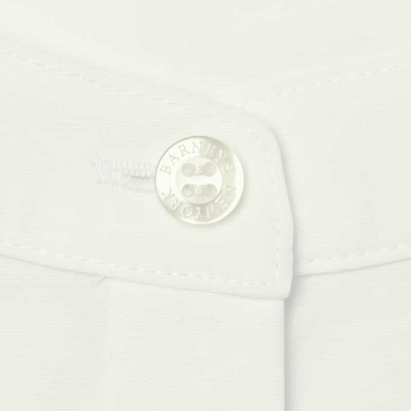 BARNEYS NEW YORK ウォッシャブル バンドカラーシャツドレス WHITE