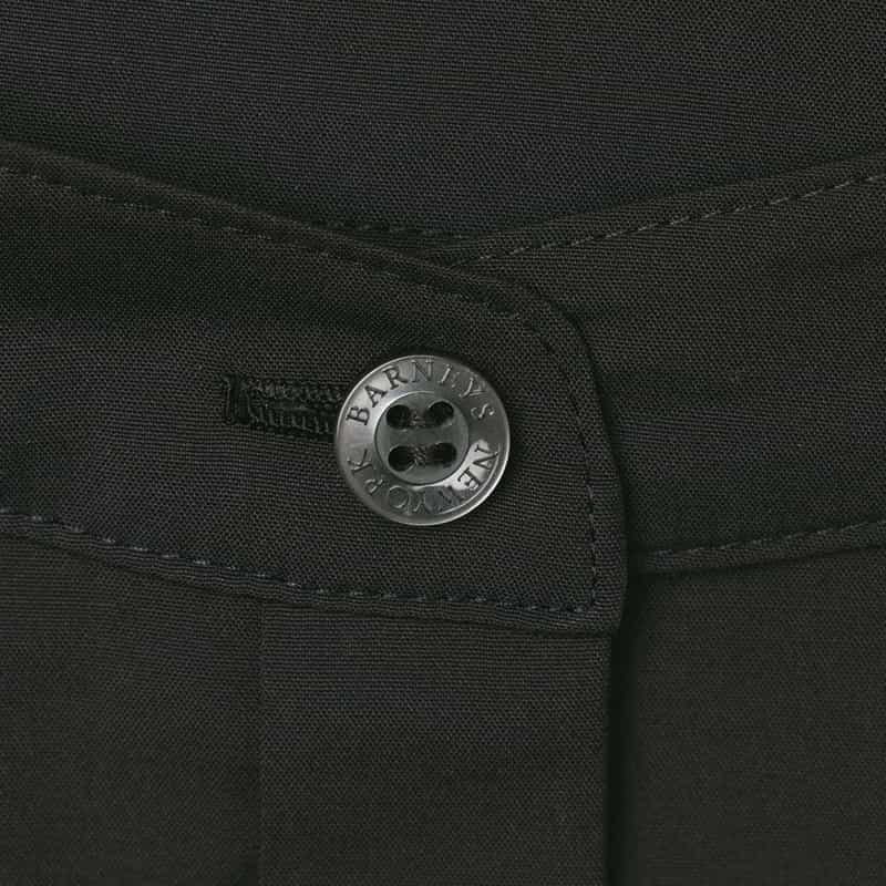 BARNEYS NEW YORK ウォッシャブル バンドカラーシャツドレス BLACK