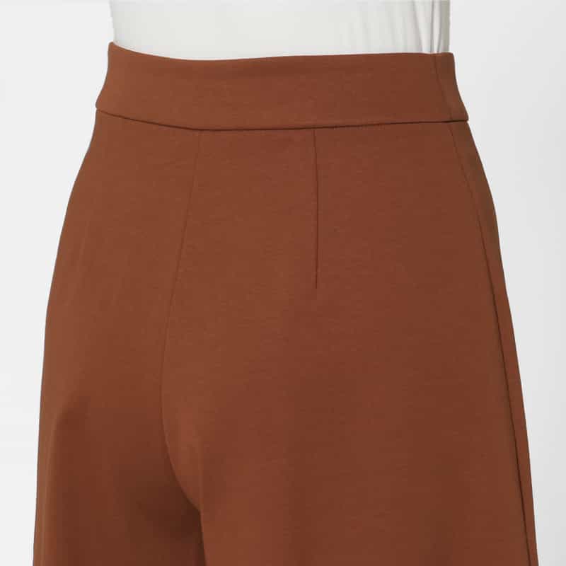 BARNEYS NEW YORK ウォッシャブル ゴールドボタン キュロットパンツ BROWN