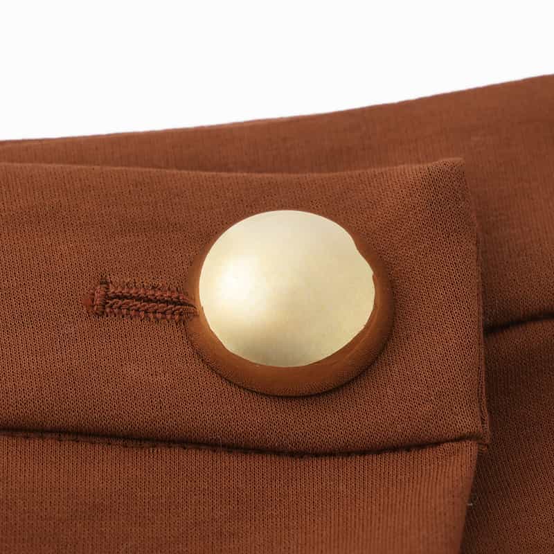 BARNEYS NEW YORK ウォッシャブル ゴールドボタン キュロットパンツ BROWN