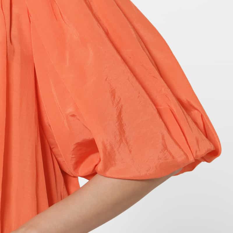 BARNEYS NEW YORK ウォッシャブル ボリュームスリーブ シャツドレス ORANGE