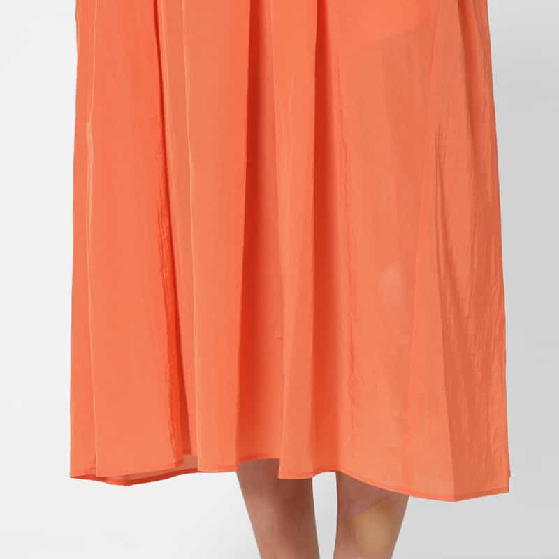 BARNEYS NEW YORK ウォッシャブル ボリュームスリーブ シャツドレス ORANGE