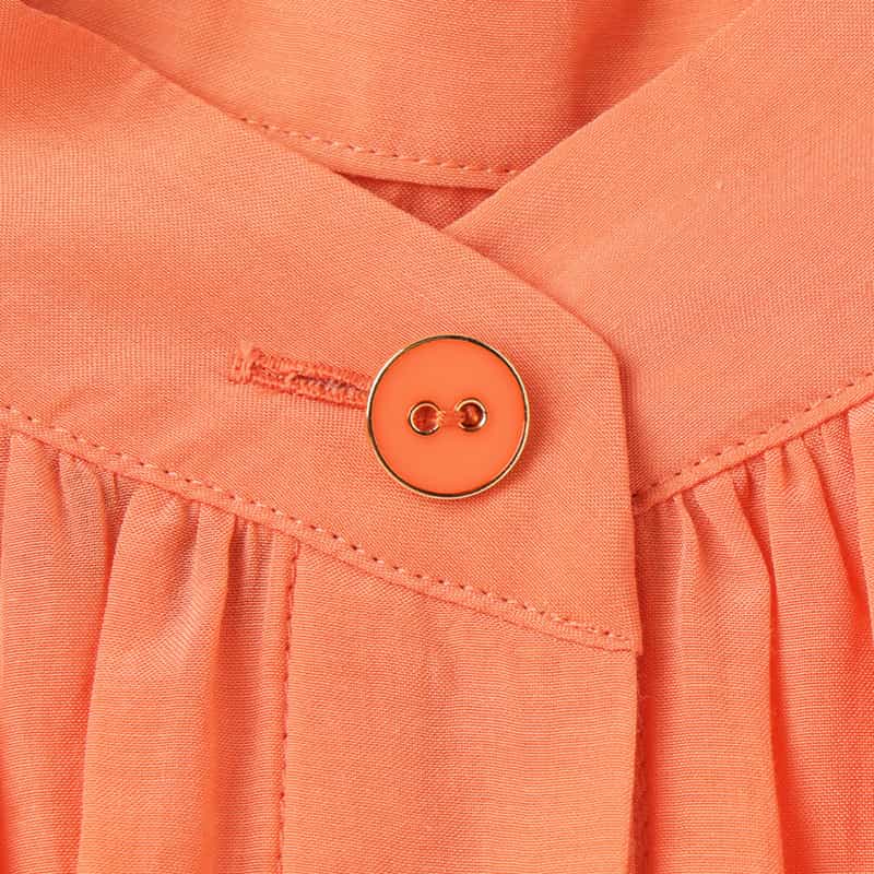 BARNEYS NEW YORK ウォッシャブル ボリュームスリーブ シャツドレス ORANGE