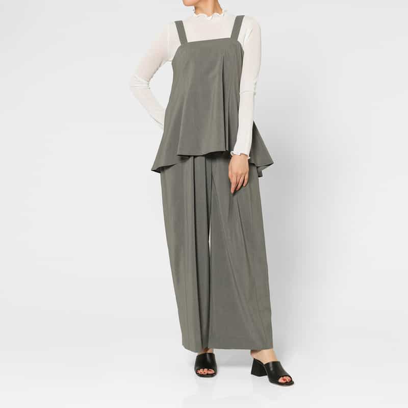 BARNEYS NEW YORK セットアップ ウォッシャブル キャミソール GRAY