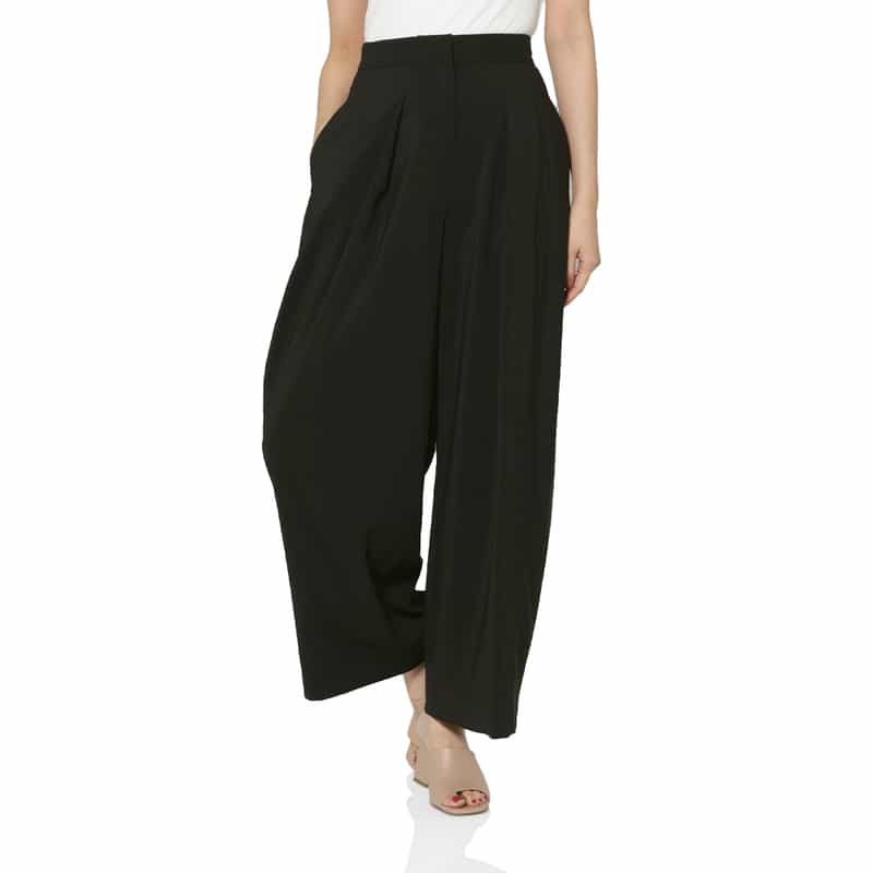 BARNEYS NEW YORK セットアップ ウォッシャブル タックパンツ BLACK