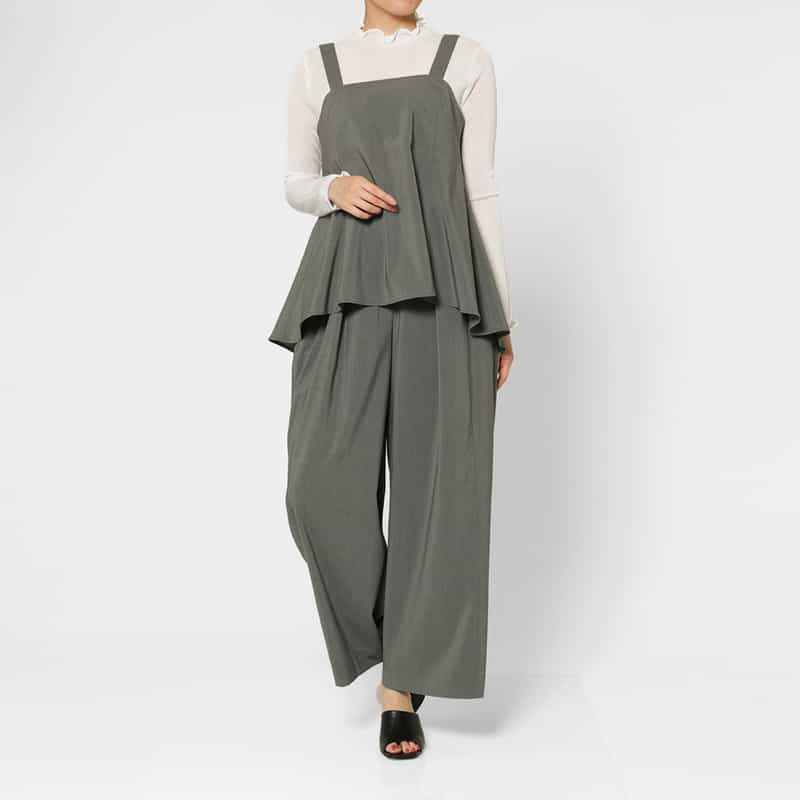 BARNEYS NEW YORK セットアップ ウォッシャブル タックパンツ GRAY