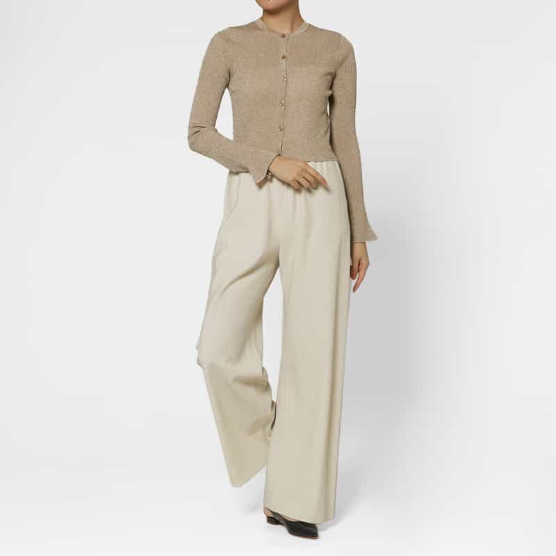 BARNEYS NEW YORK ウォッシャブル リネンライク イージーワイドパンツ LT BEIGE