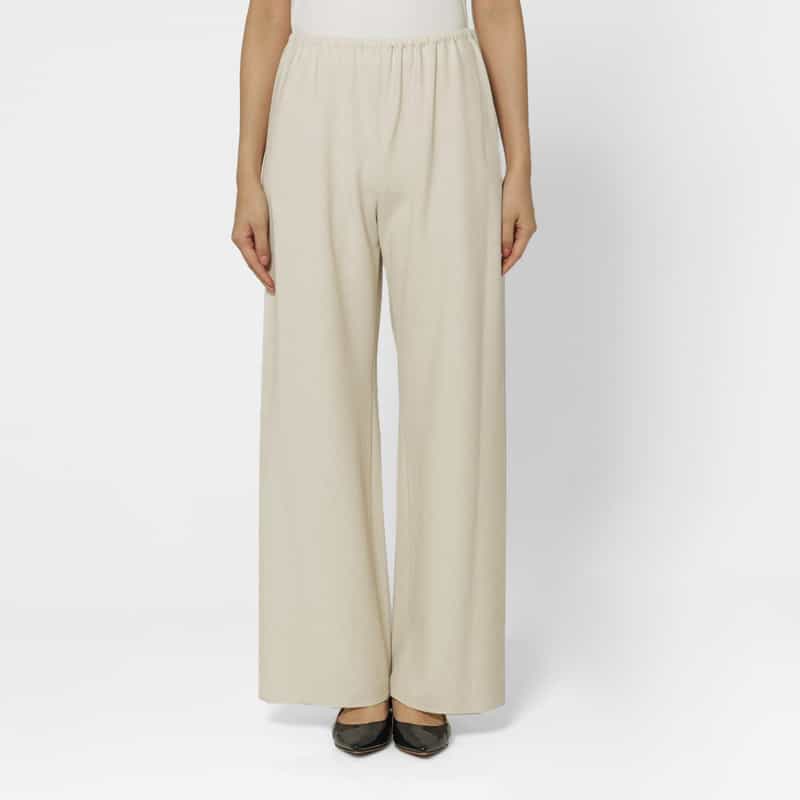 BARNEYS NEW YORK ウォッシャブル リネンライク イージーワイドパンツ LT BEIGE