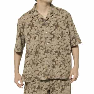 KANEMASA PHIL.＜カネマサフィル＞ バーニーズ　ニューヨーク限定 リーフ柄オープンカラーシャツ