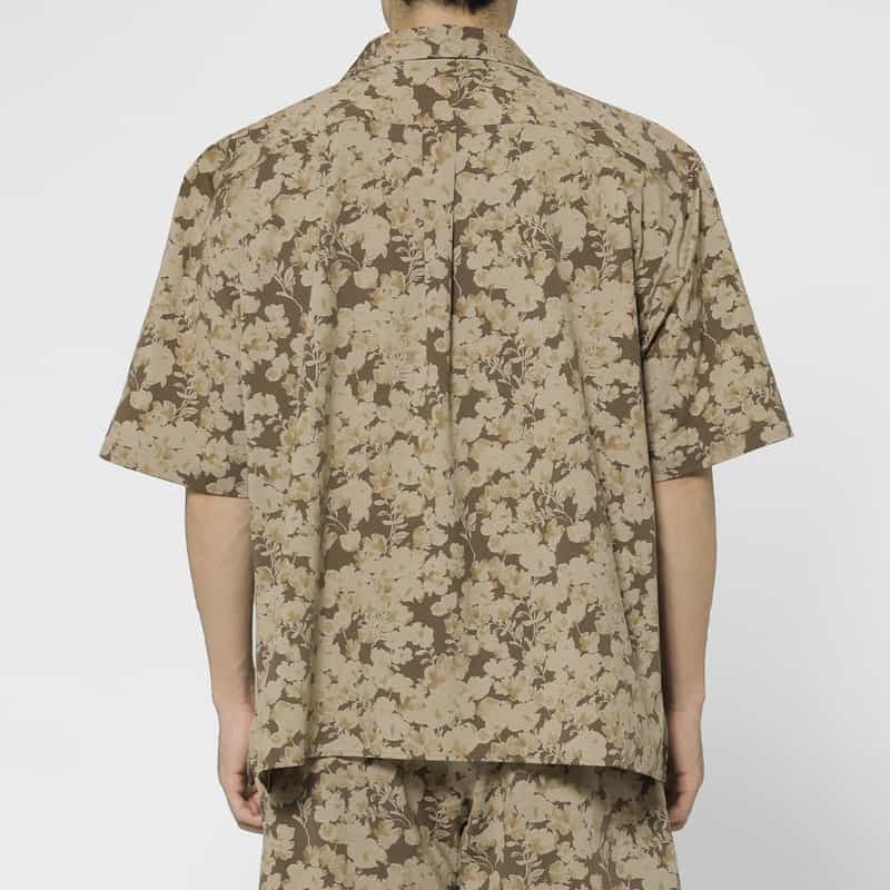 KANEMASA PHIL. KANEMASA PHIL.＜カネマサフィル＞ バーニーズ　ニューヨーク限定 リーフ柄オープンカラーシャツ YELLOW