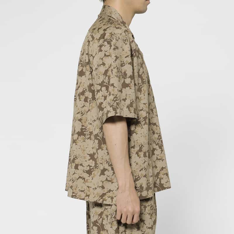 KANEMASA PHIL. KANEMASA PHIL.＜カネマサフィル＞ バーニーズ　ニューヨーク限定 リーフ柄オープンカラーシャツ YELLOW