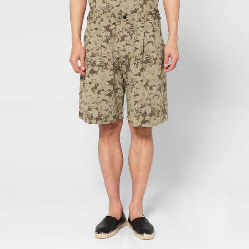 KANEMASA PHIL. KANEMASA PHIL.＜カネマサフィル＞ バーニーズ　ニューヨーク限定 リーフ柄ショーツ YELLOW