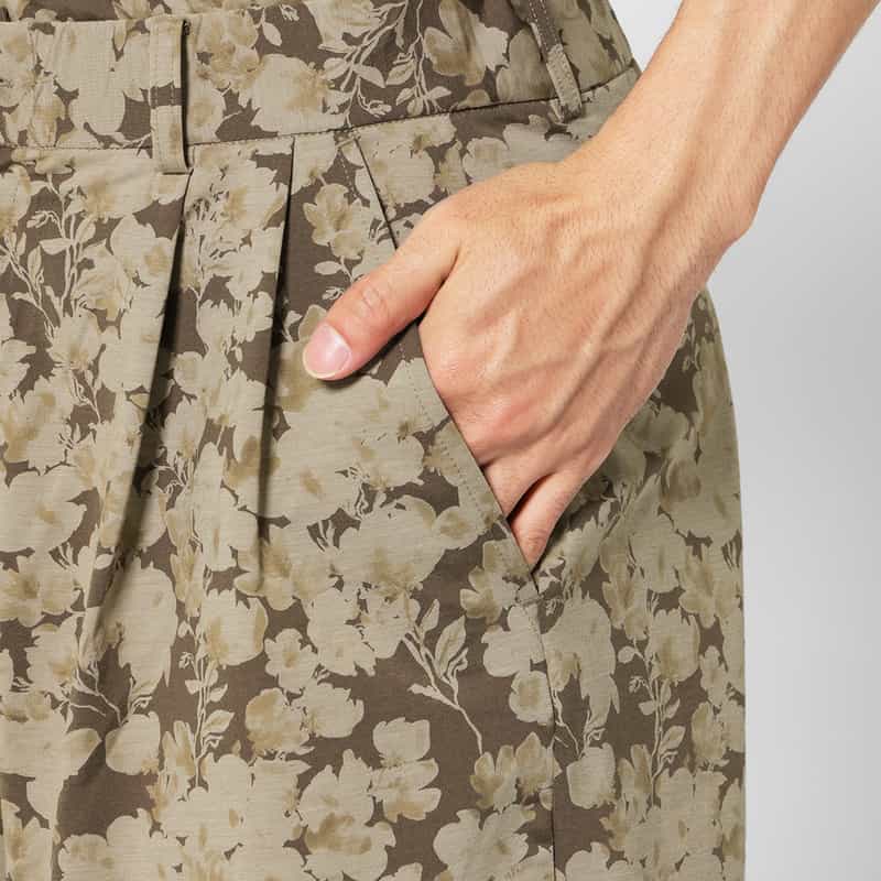 KANEMASA PHIL. KANEMASA PHIL.＜カネマサフィル＞ バーニーズ　ニューヨーク限定 リーフ柄ショーツ YELLOW