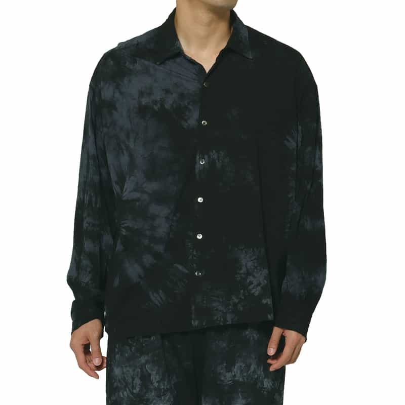 KANEMASA PHIL. KANEMASA PHIL.＜カネマサフィル＞ バーニーズ　ニューヨーク限定 ディップダイ カジュアルシャツ BLACK