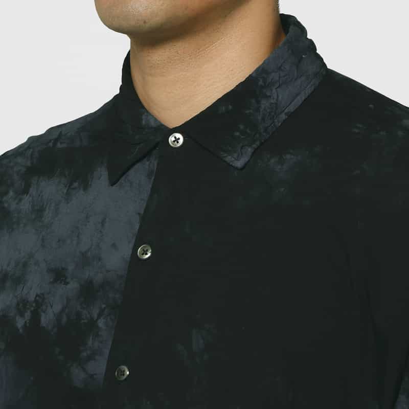 KANEMASA PHIL. KANEMASA PHIL.＜カネマサフィル＞ バーニーズ　ニューヨーク限定 ディップダイ カジュアルシャツ BLACK