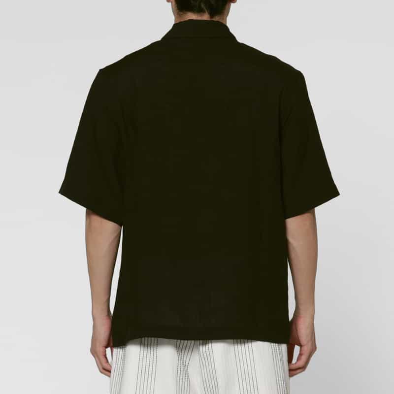 COMMAS COMMAS＜コンマ＞ リネンシャツ BLACK