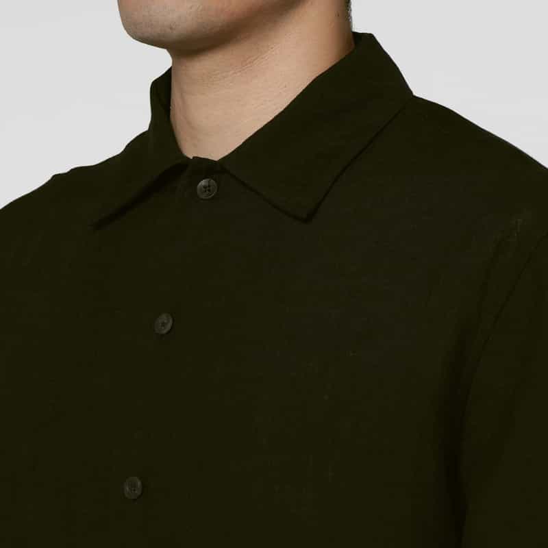 COMMAS COMMAS＜コンマ＞ リネンシャツ BLACK