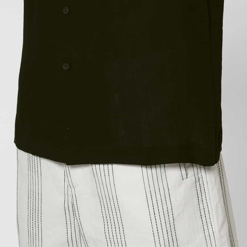 COMMAS COMMAS＜コンマ＞ リネンシャツ BLACK