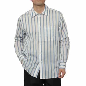 COMMAS＜コンマ＞ ストライプ柄カジュアルシャツ