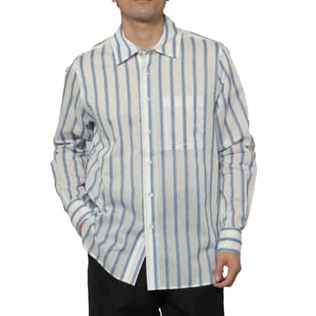 COMMAS＜コンマ＞ ストライプ柄カジュアルシャツ