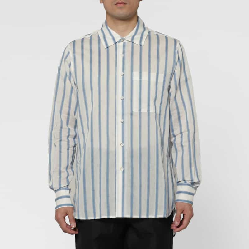 COMMAS COMMAS＜コンマ＞ ストライプ柄カジュアルシャツ LIGHT BLUE