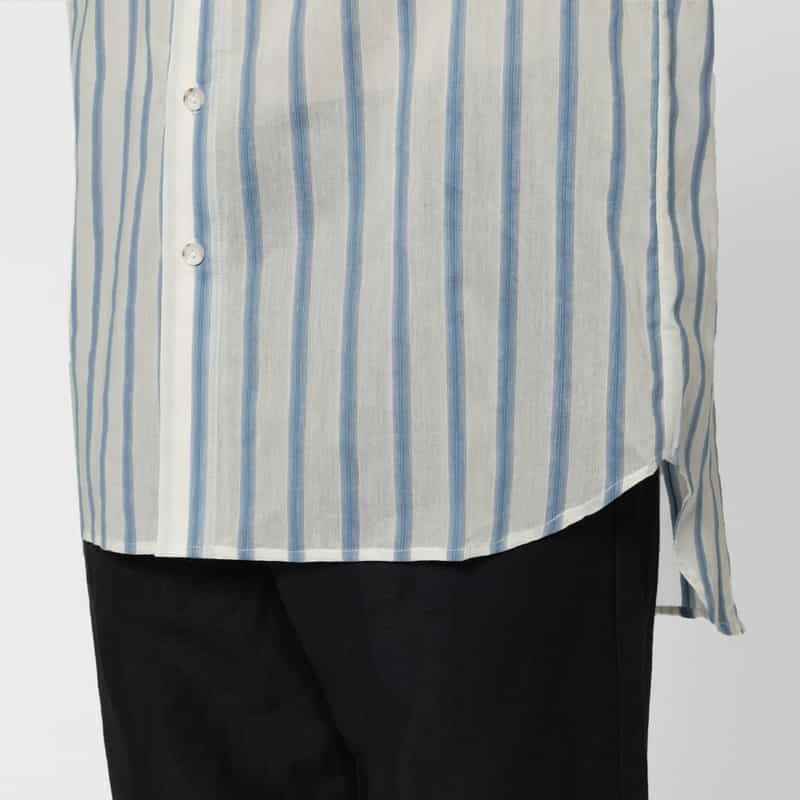 COMMAS COMMAS＜コンマ＞ ストライプ柄カジュアルシャツ LIGHT BLUE