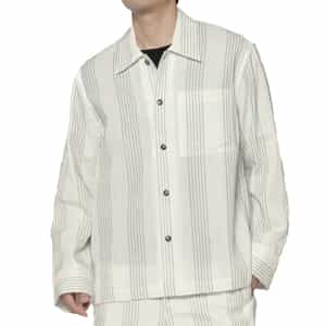 COMMAS＜コンマ＞ ストライプ柄オーバーサイズシャツ