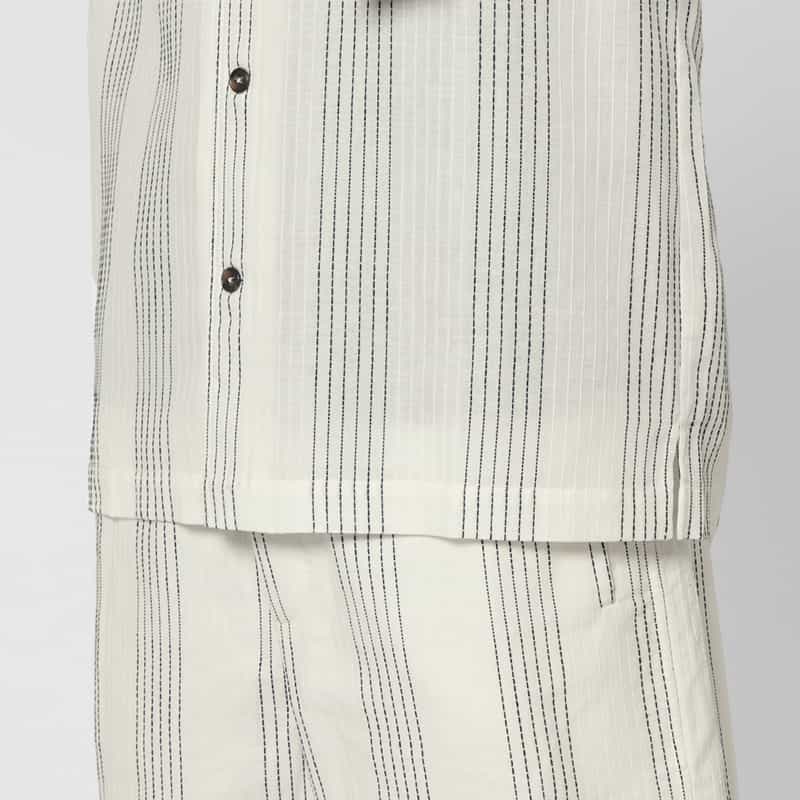 COMMAS COMMAS＜コンマ＞ ストライプ柄オーバーサイズシャツ WHITE