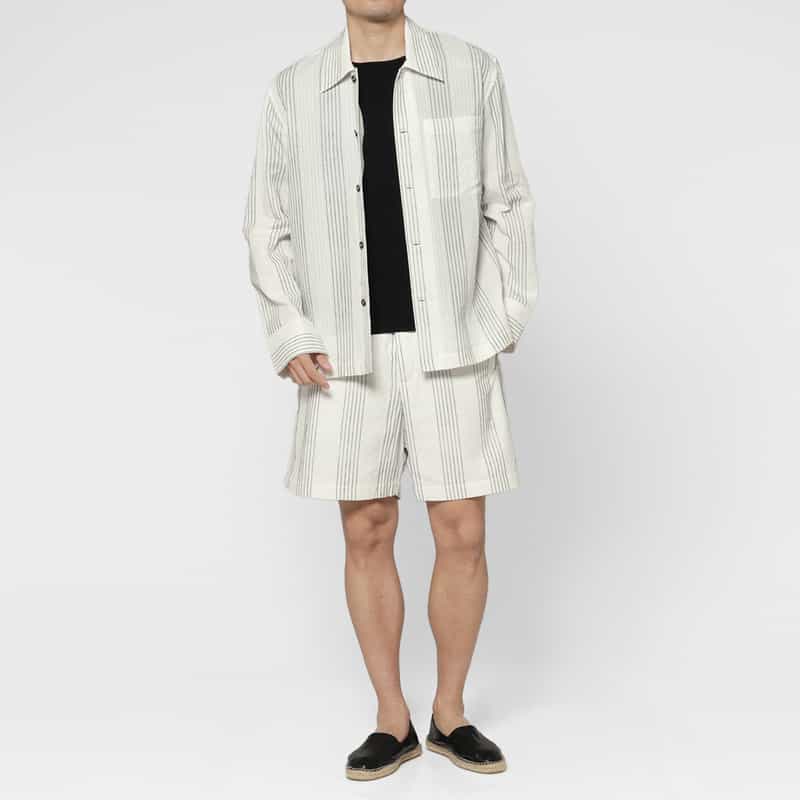 COMMAS COMMAS＜コンマ＞ ストライプ柄ショーツ WHITE