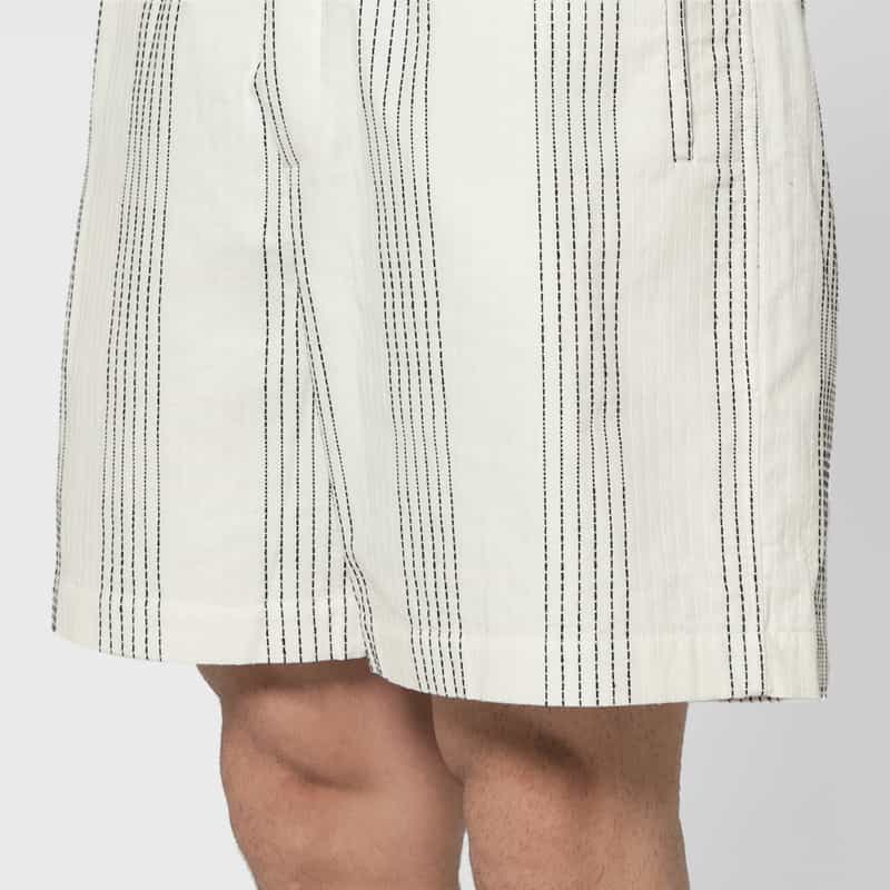 COMMAS COMMAS＜コンマ＞ ストライプ柄ショーツ WHITE