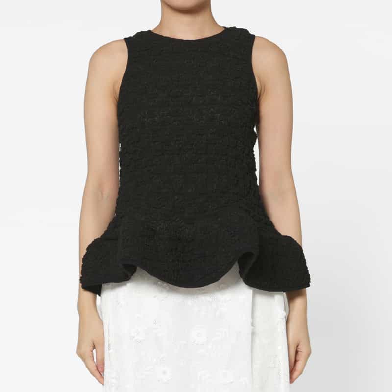 ATELIER EDITION ATELIER EDITION ＜アトリエ エディション＞フリルヘム ボリュームブラウス BLACK