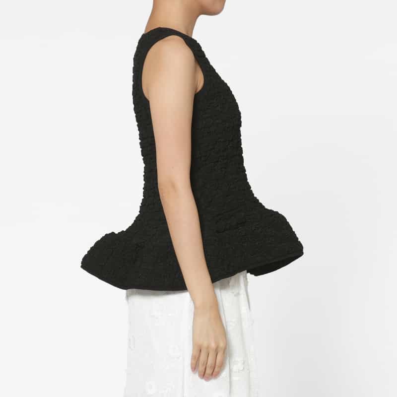 ATELIER EDITION ATELIER EDITION ＜アトリエ エディション＞フリルヘム ボリュームブラウス BLACK