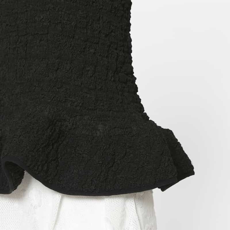 ATELIER EDITION ATELIER EDITION ＜アトリエ エディション＞フリルヘム ボリュームブラウス BLACK