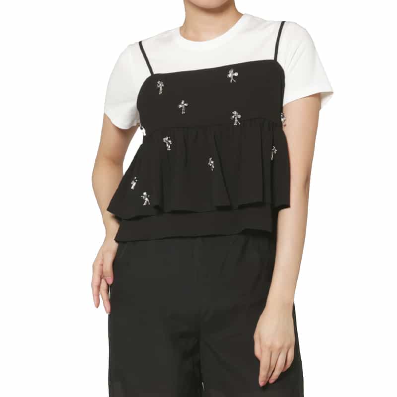 ATELIER EDITION ATELIER EDITION ＜アトリエ エディション＞ビーズ刺繍 キャミソール BLACK