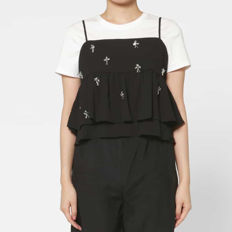 ATELIER EDITION ATELIER EDITION ＜アトリエ エディション＞ビーズ刺繍 キャミソール BLACK