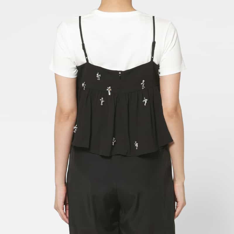 ATELIER EDITION ATELIER EDITION ＜アトリエ エディション＞ビーズ刺繍 キャミソール BLACK