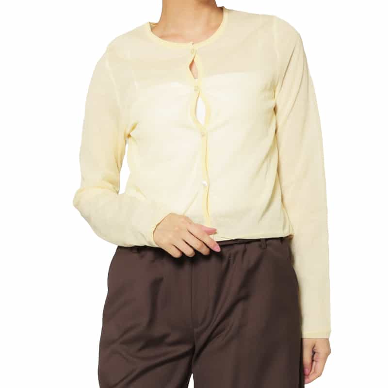 ATELIER EDITION ATELIER EDITION ＜アトリエ エディション＞シアーニットカーディガン YELLOW