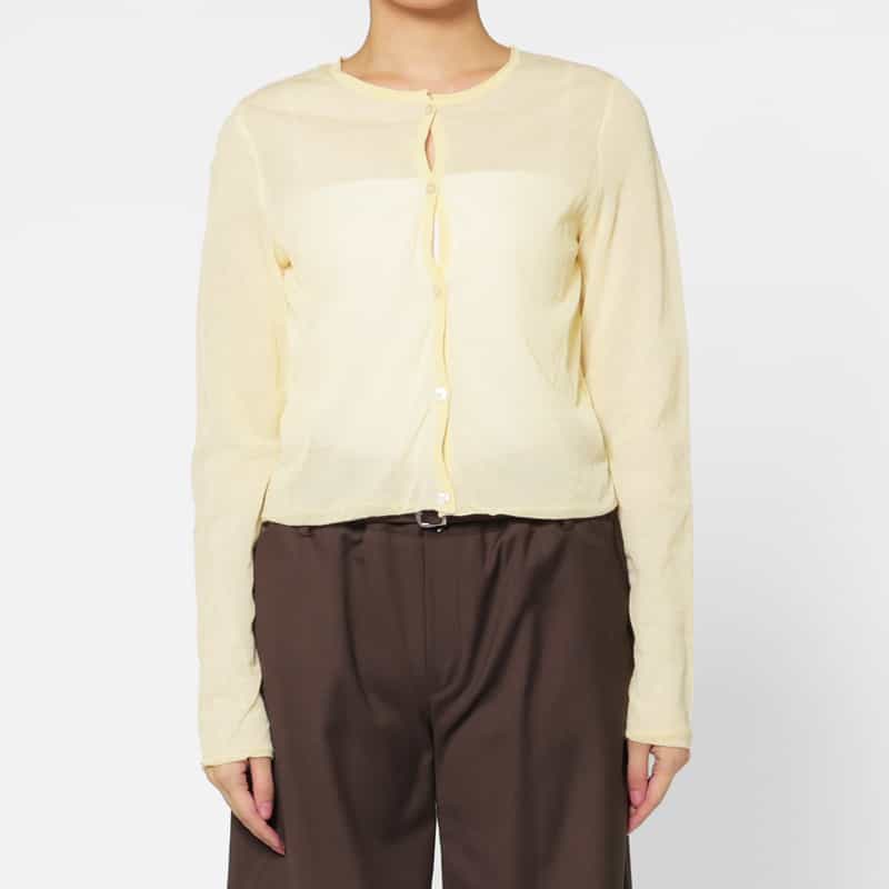 ATELIER EDITION ATELIER EDITION ＜アトリエ エディション＞シアーニットカーディガン YELLOW