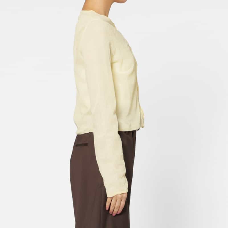 ATELIER EDITION ATELIER EDITION ＜アトリエ エディション＞シアーニットカーディガン YELLOW