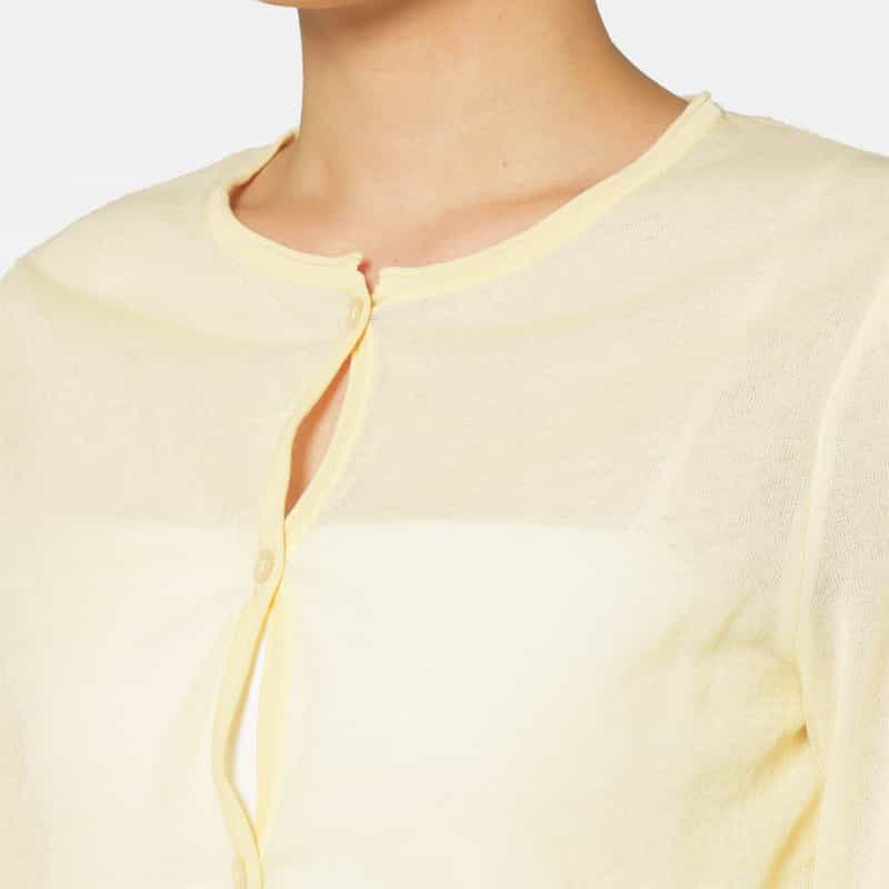 ATELIER EDITION ATELIER EDITION ＜アトリエ エディション＞シアーニットカーディガン YELLOW