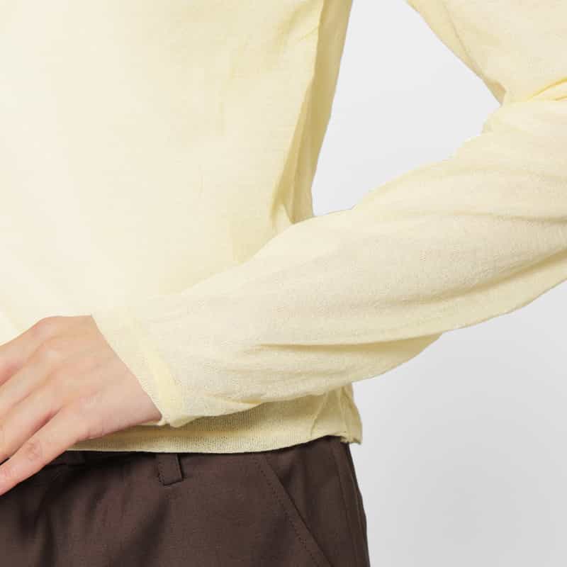 ATELIER EDITION ATELIER EDITION ＜アトリエ エディション＞シアーニットカーディガン YELLOW